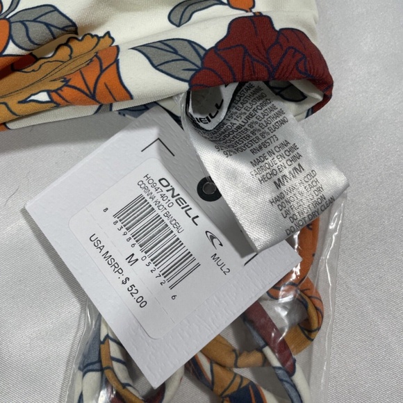 NEW‎ O'Neill [ Medium ] Corinna Floral Print Knot Bandeau Bikini Top - Picture 7 of 12